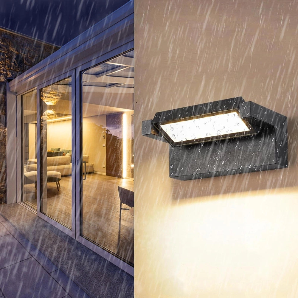 Trade Shop - Applique Parete Inclinabile Esterno 21w Tecnologia Cct 3 Tonalità Di Luce Ip65 472-3c - Grigio