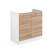 Mobile lavello cucina R-Line Sonoma/Bianco 80 cm senza piano di lavoro Vicco