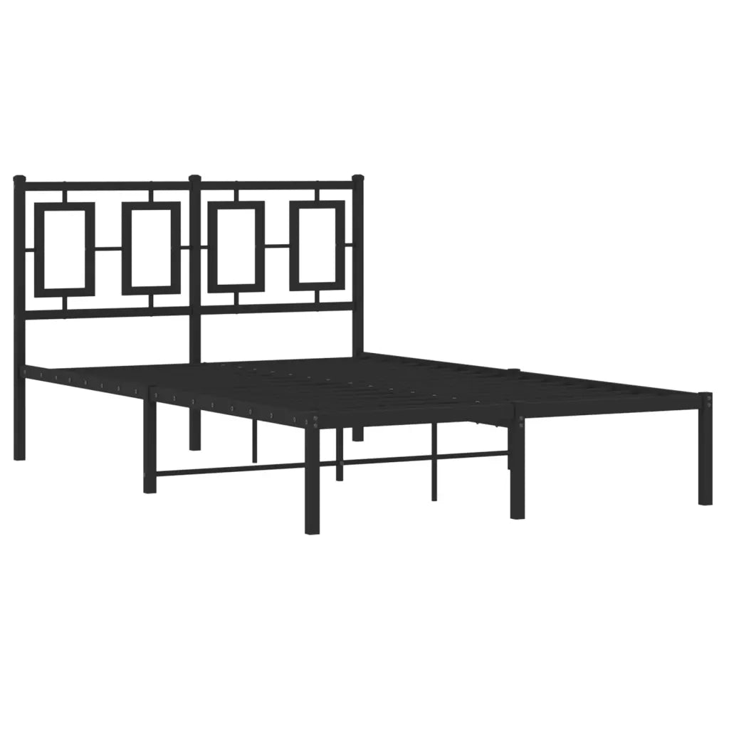 Giroletto con Testiera in Metallo Nero 120x190 cm 374238