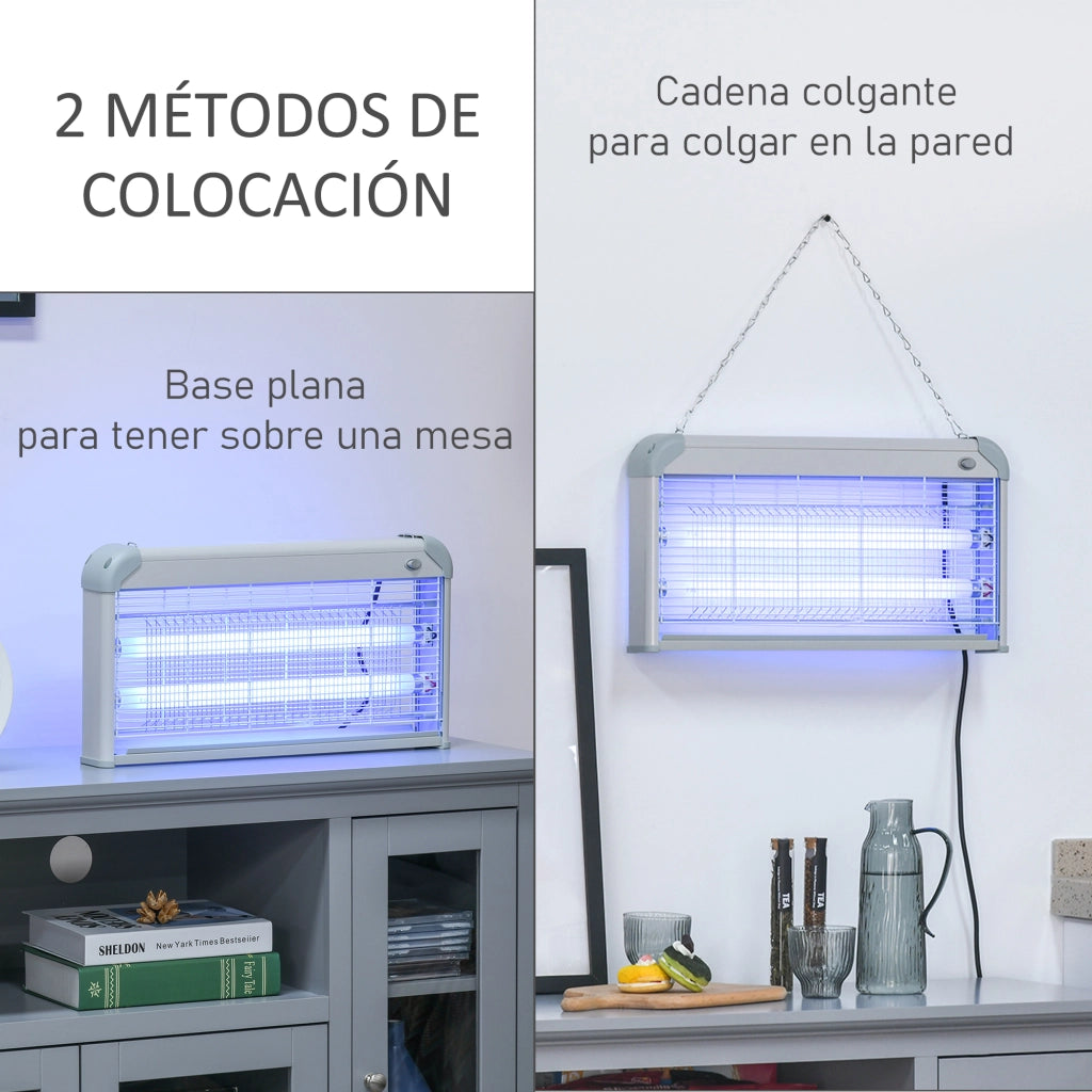 Lampada Antizanzare Elettrica 30W ¨C Xylo ¨C UV 60m2 48,5x8,5x26,5cm Grigio