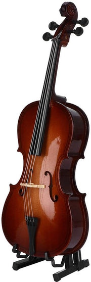 Cello in Miniatura - Model di Legno - Compreso Arco/Tetto/Cassa - Aspetto Realistico - Dimensioni 23 cm - Finitura Eccellente - Strumento Musicale in Miniatura