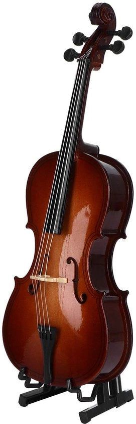Cello in Miniatura - Model di Legno - Compreso Arco/Tetto/Cassa - Aspetto Realistico - Dimensioni 23 cm - Finitura Eccellente - Strumento Musicale in Miniatura