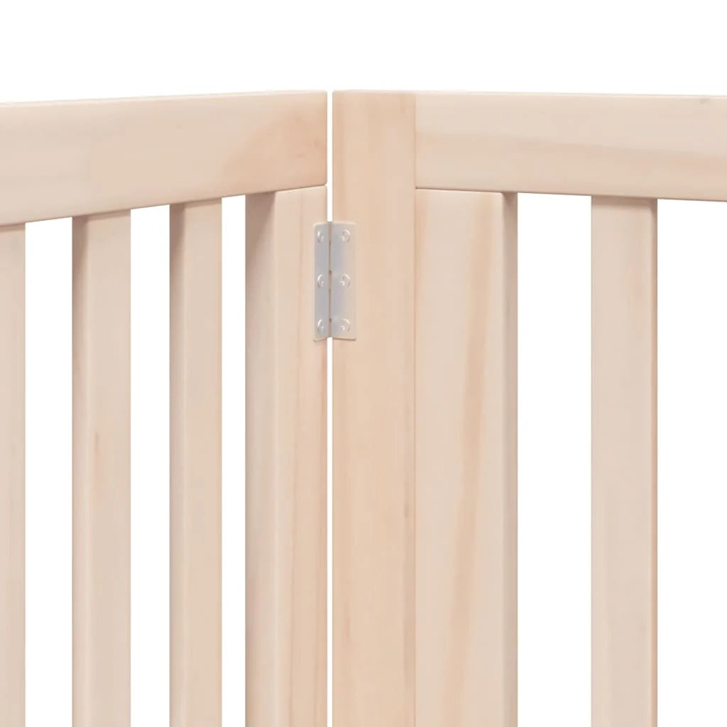 Cancelletto di sicurezza per animali domestici porta pieghevole 10 pannelli legno di pioppo marrone 02_0023106