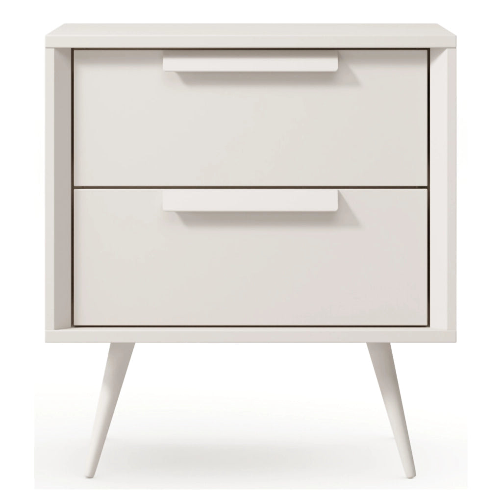 Garo, Comodino 2 Cassetti, 52x40x57h cm Bianco Cashmere