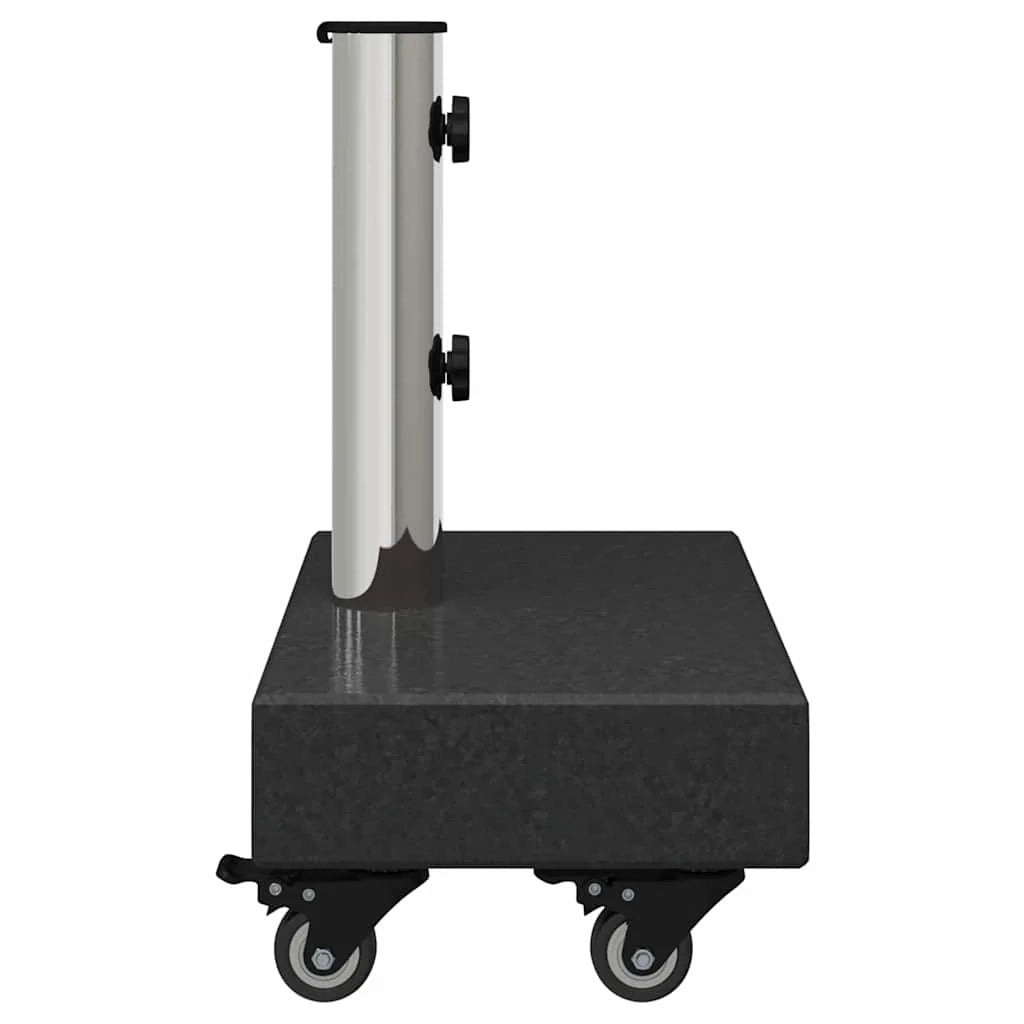 Base rettangolare per ombrellone con ruote pratica per giardino o patio 45 x 25 x 45 cm in granito nero 02_0058857