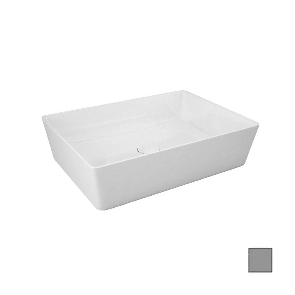 Lavabo da appoggio feeling rettangolare grigio opaco