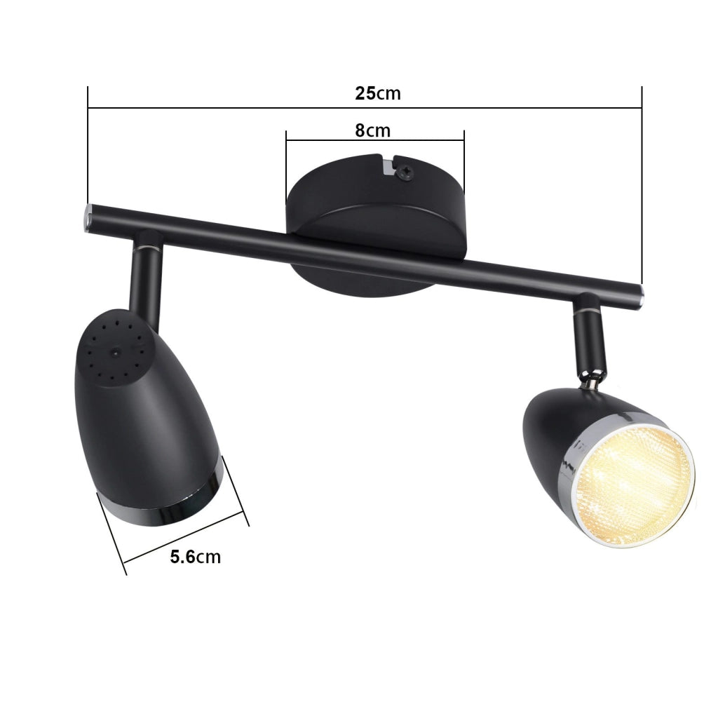ZMH Faretto da soffitto a 2 luci 6W orientabile a 350° Lampada da soffitto Soggiorno
