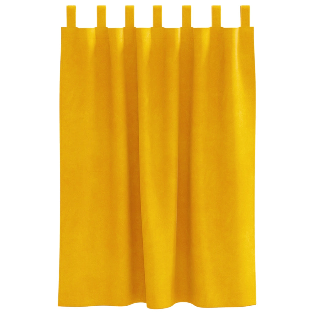 Tende Blackout  con anelli di sospensione 2 pezzi Giallo Senape Velluto
