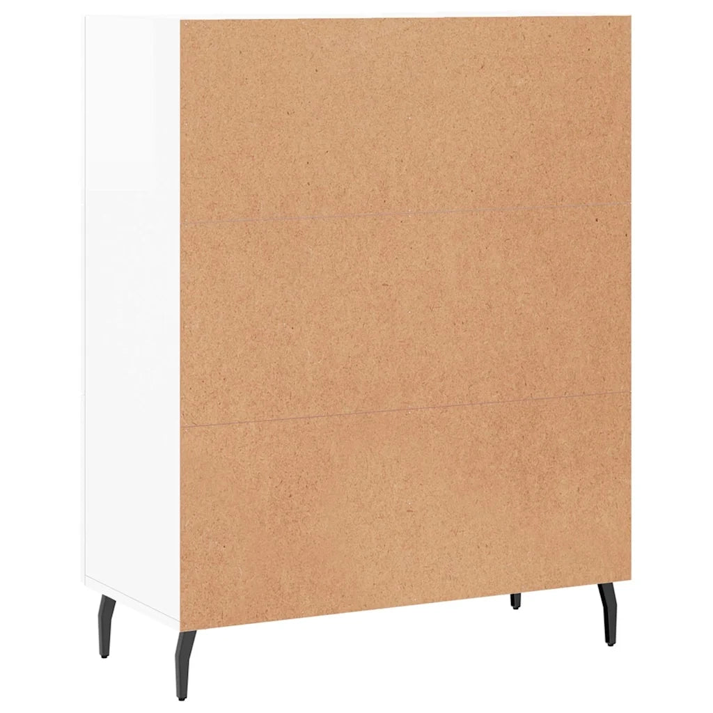 Credenza | Madia | Buffet da pranzo | Armadio da pranzo 69,5x34x90 cm in Legno Multistrato Bianco Lucido