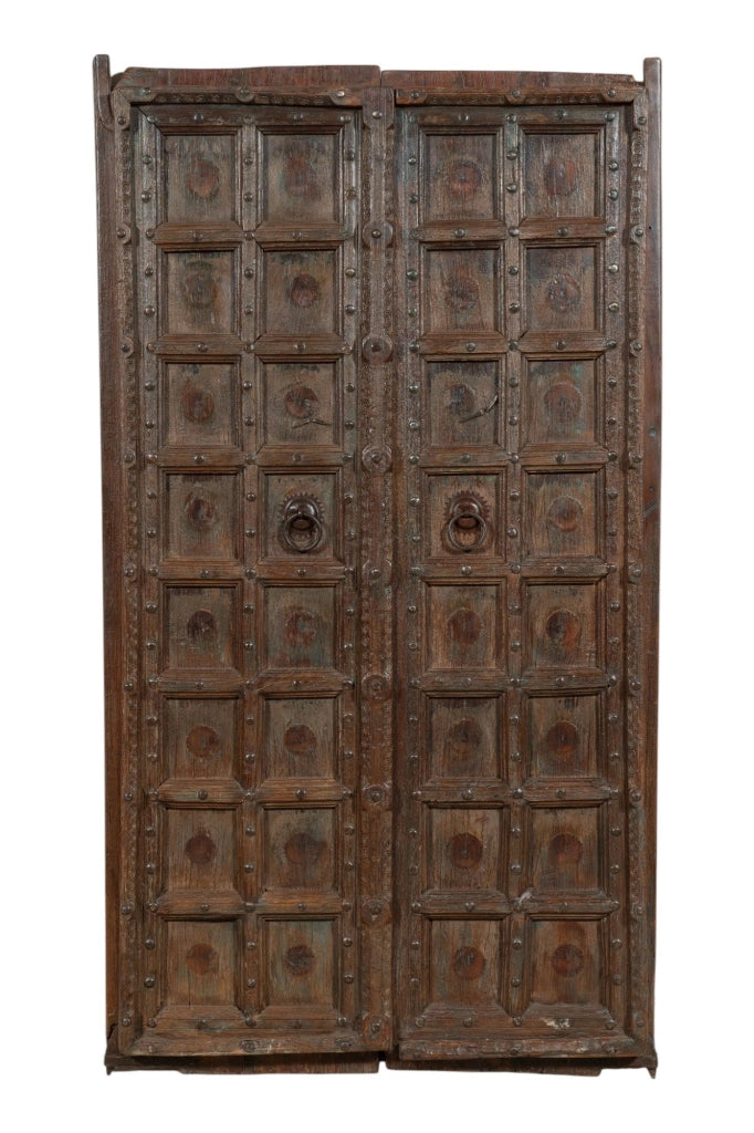 Biscottini Porta portone in legno massello e ferro da interno o da esterno vecchia e antica medievale
