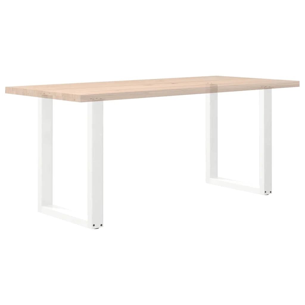 Set di 2 gambe per tavolo da pranzo a forma di U 60 x 73 cm con piedini regolabili design moderno acciaio bianco 02_0057421