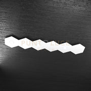 HEXAGON APPLIQUE-PLAFONIERA 3 LUCI + 3 DECORATIVO BIANCO 1142-3L3D-BI