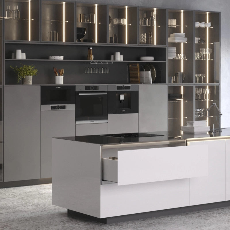 Cassetto esterno Vertex con regolazione 3D altezza 93mm, 40kg, profondità 550mm, Acciaio, Grigio antracite