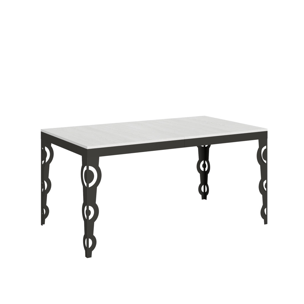 Tavolo allungabile 90x160/264 cm Karayan Evolution Bianco Frassino telaio Antracite
