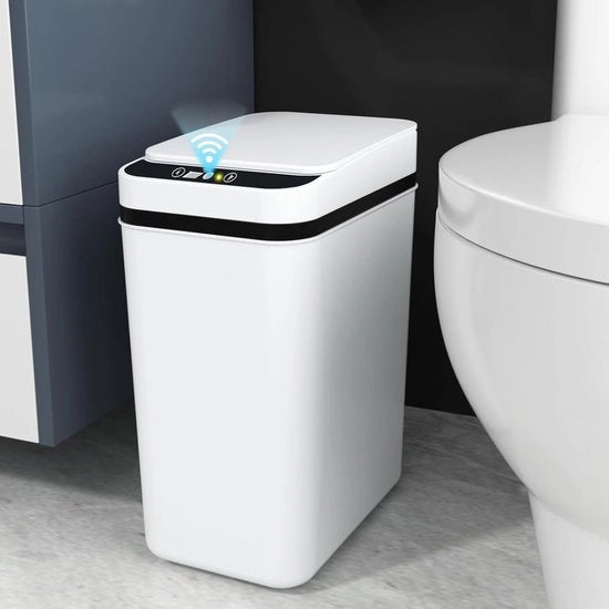 Contenitore di Rifiuti Senza Contatto - Sensore Automatico - 12 L - Impermeabile - ABS