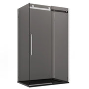 Box doccia 3 lati fume porta scorrevole h195 8mm euclide, misura 80x110x80