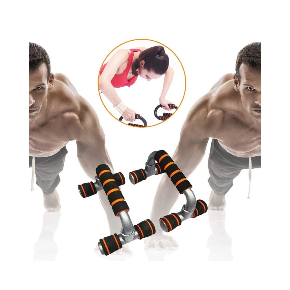 Trade Shop - Push Up Stand Appoggi Maniglie Per Flessioni Addominali Petto Spalle Attrezzo -