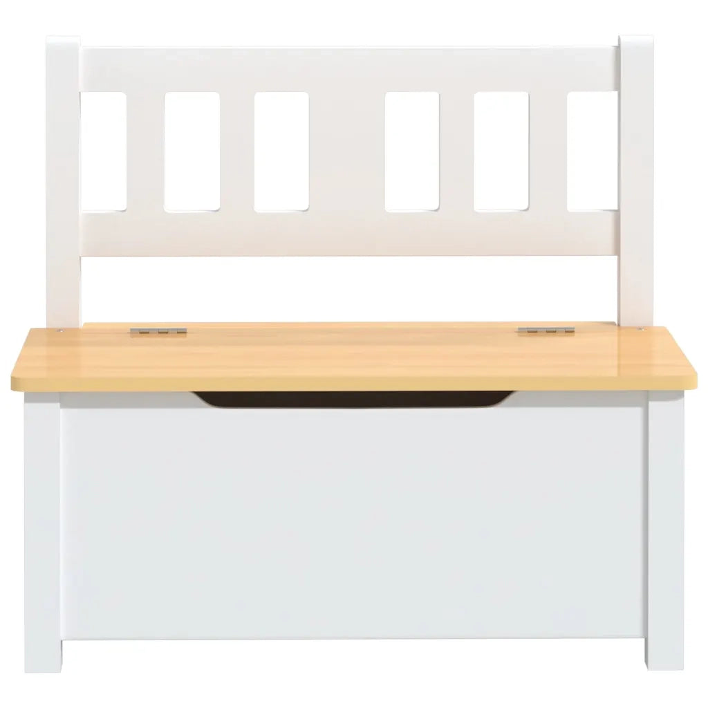 Cassapanca per Bambini Bianca e Beige 60x30x55 cm in MDF CFW9962976