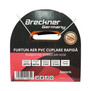 Tubo flessibile professionale per aria compressa in PVC da 7,5 m e attacco rapido universale Breckner Germany
