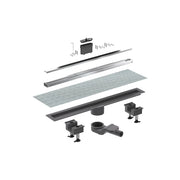 CANALETTA DOCCIA CANALISSIMA ALLUMINIO ORIZZONTALE KIT- L. 90 cm- BONOM- pezzi 1