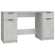 Scrivania da ufficio postazione di lavoro mobile per computer studio con mobiletto laterale legno ingegnerizzato grigio 02_0023395