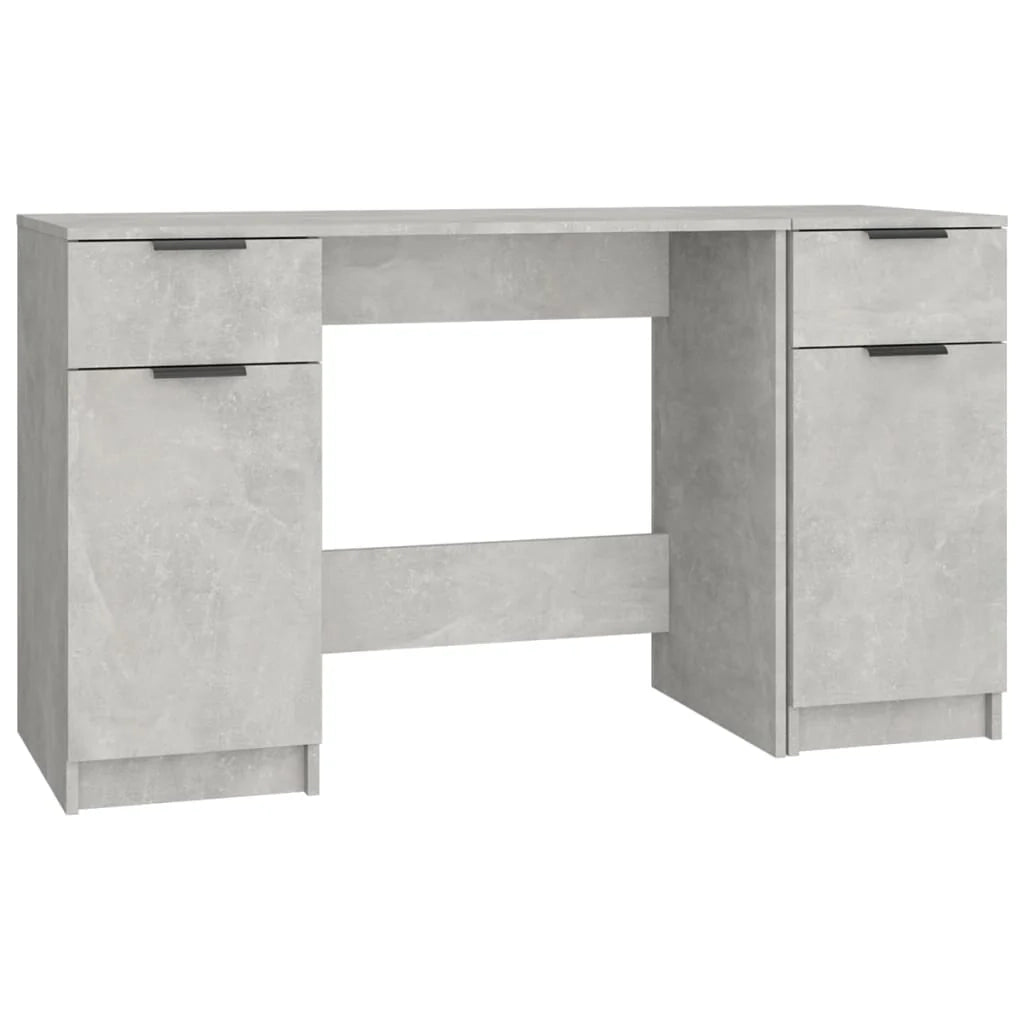 Scrivania da ufficio postazione di lavoro mobile per computer studio con mobiletto laterale legno ingegnerizzato grigio 02_0023395