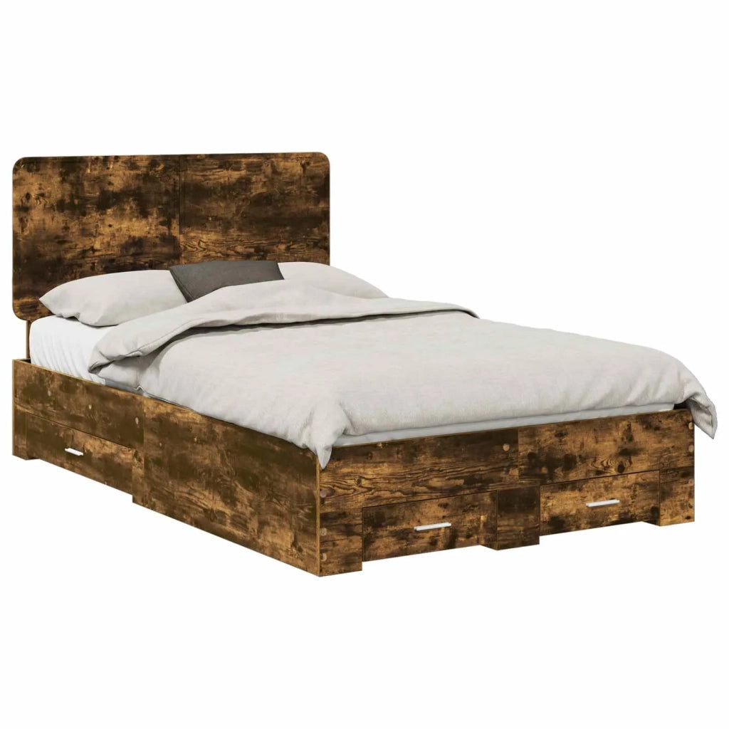Struttura del letto Rovere fumé 120 x 190 cm Legno multistrato 3412814
