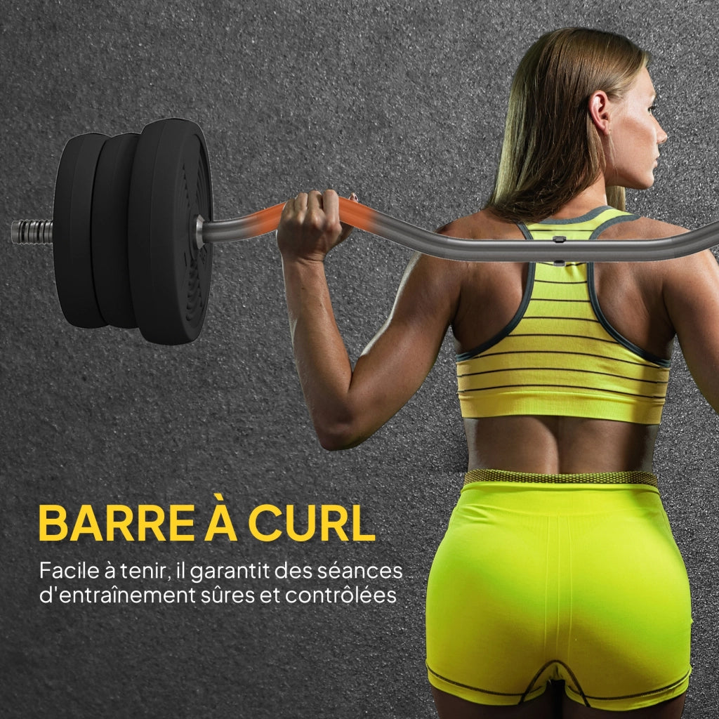Set manubri 25 kg ¨C zephmum ¨C nero, barra lunga 120 cm