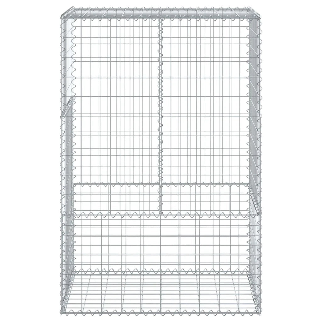Gabbione recinto a gabbia muro di contenimento con coperchio 100 x 50 x 150 cm ferro zincato argento 02_0040109