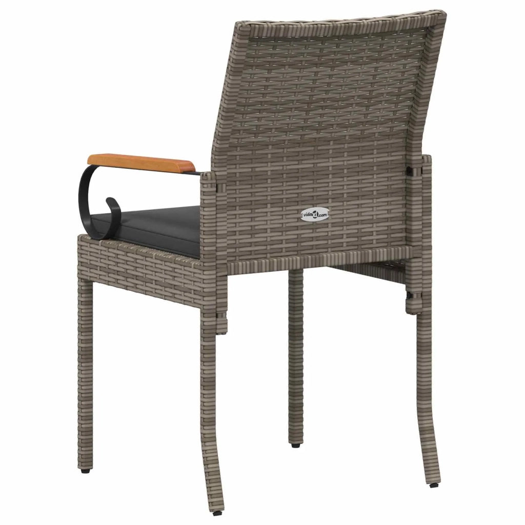 Sedie da giardino con cuscino 4 pcs Grigio e Grigio Scuro 42025886