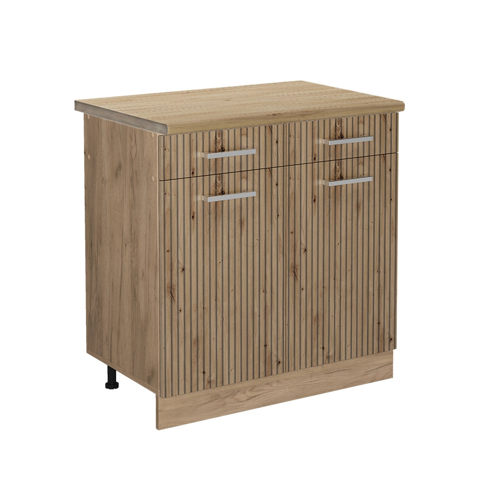 Vicco Mobiletto base per cucina Rovere artigianale 80 cm , PL Rovere