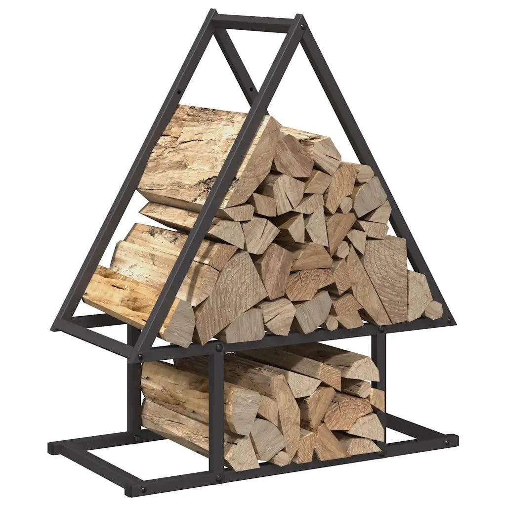 Rastrelliera per Legna da Ardere Nera 50x25x60 cm 864311