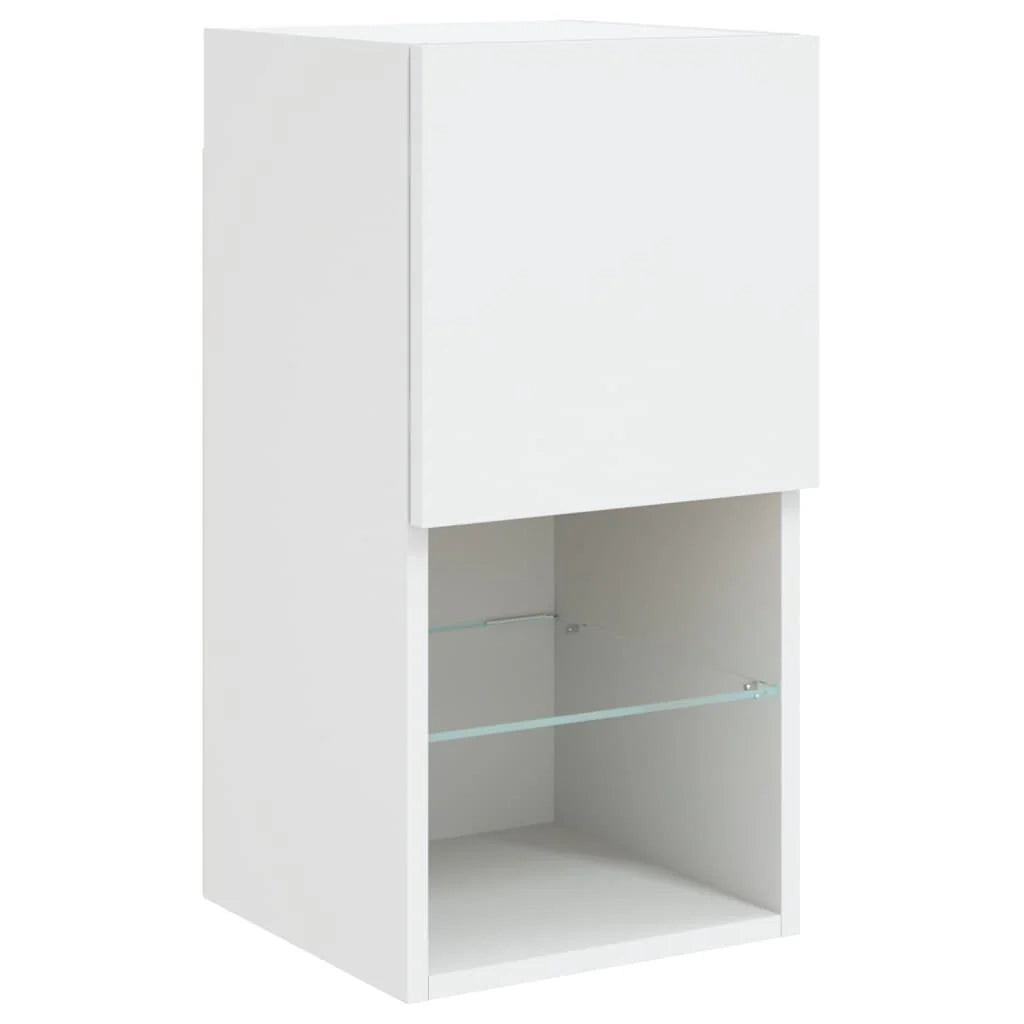 Mobile TV multimediale mensola TV credenza mobile TV per sala da pranzo soggiorno camera da letto con luci LED 2 pezzi 30,5 x 30 x 60 cm bianco 02_0028834
