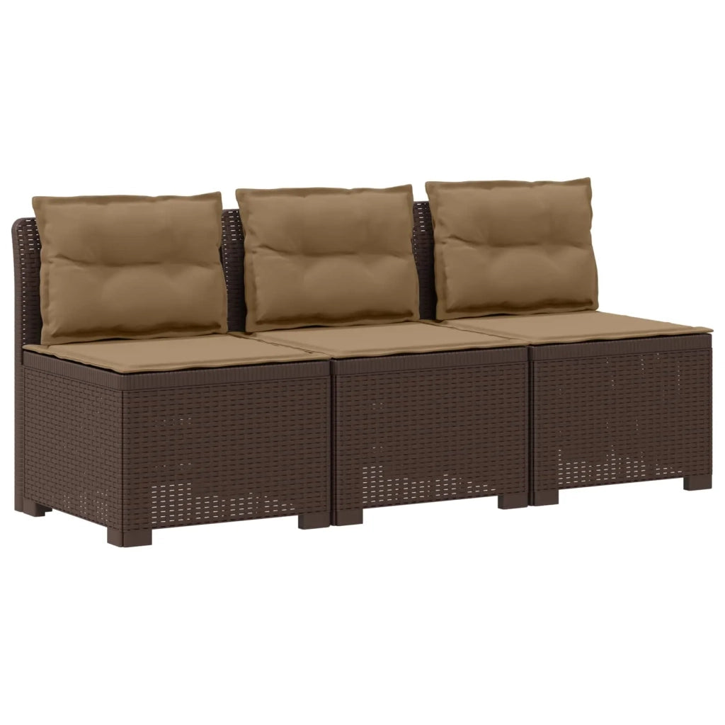 Divano da esterno-Divano da Giardino 3 posti con cuscini in look rattan PP 210918