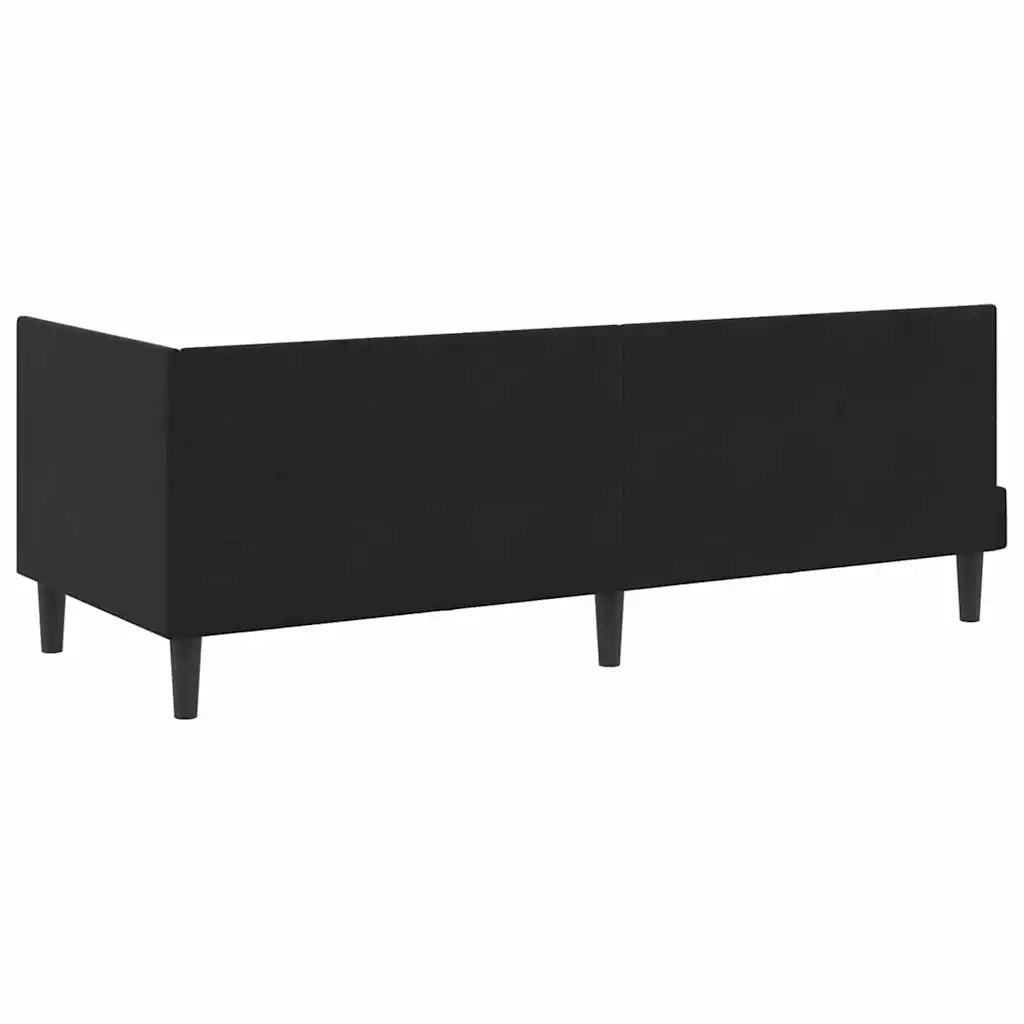 Struttura Letto Angolare con Materasso 2 pz-Giroletto con materasso Nero Velluto 620711