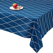Tappeto da tavolo - impermeabile - di lusso 100% cotone - morbido - respirante miglior qualità in design moderno con look marittimo Hanze in stile corda senza pieghe cadente (140 x 180 cm blu bianco)