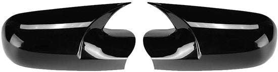 Specchio retrovisore in ABS con finitura nera lucida e fibra di carbonio, compatibile con Renault Megane 2 MK2 2002-2009 - 1 coppia - facile da installare - realizzato con materiale ABS duraturo