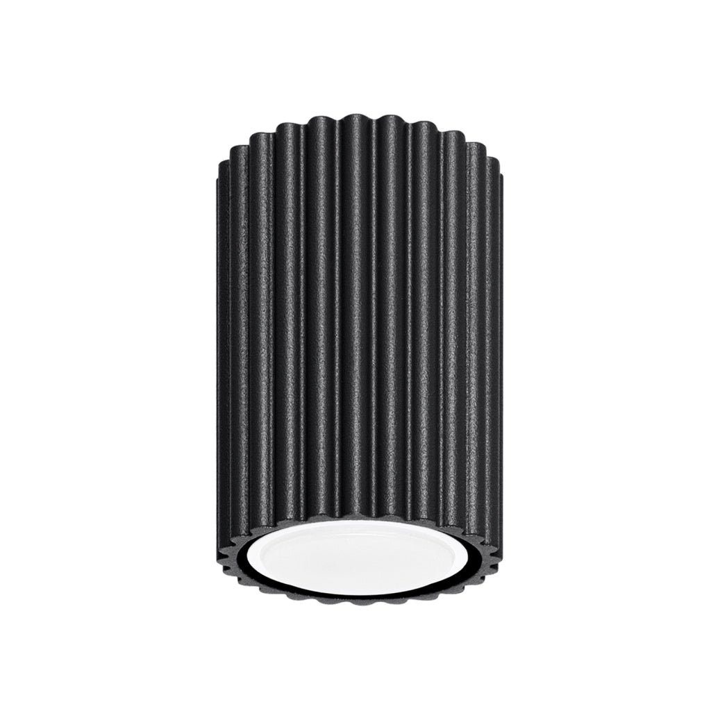 Faretto soffitto nero tubo rigato 10cm GU10 GRAVIO