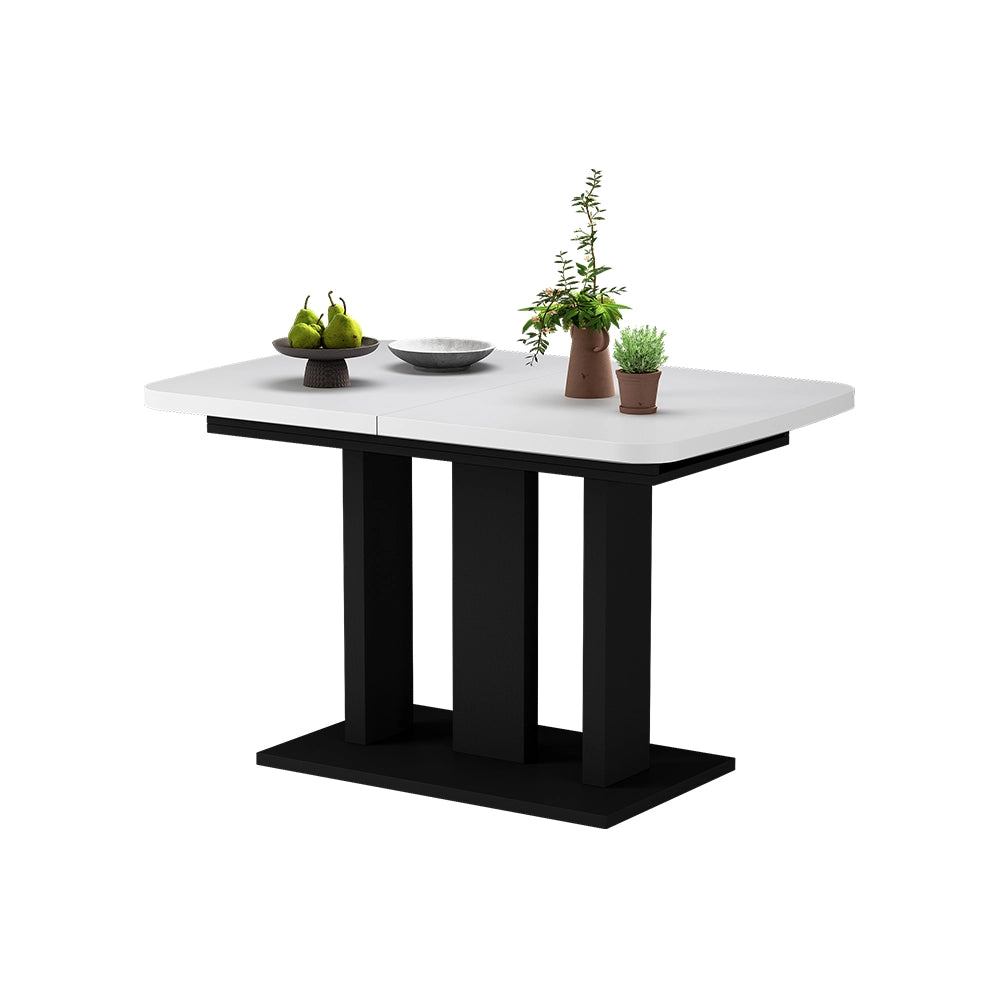 Vicco Tavolo da pranzo Estensibile Nero/bianco 120/160 x 80 cm 2 parti