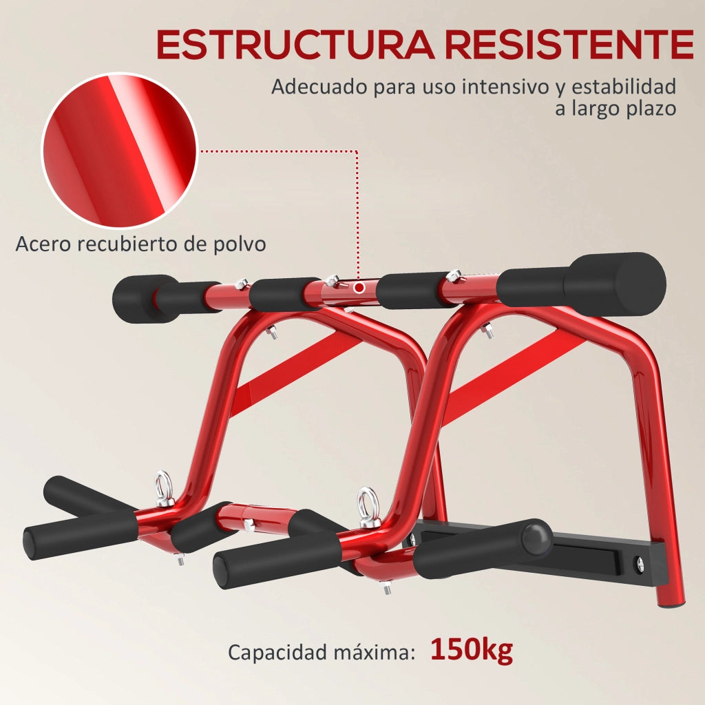 Sbarra per Trazioni a Parete ¨C zephmum ¨C Rosso e Nero 150 kg