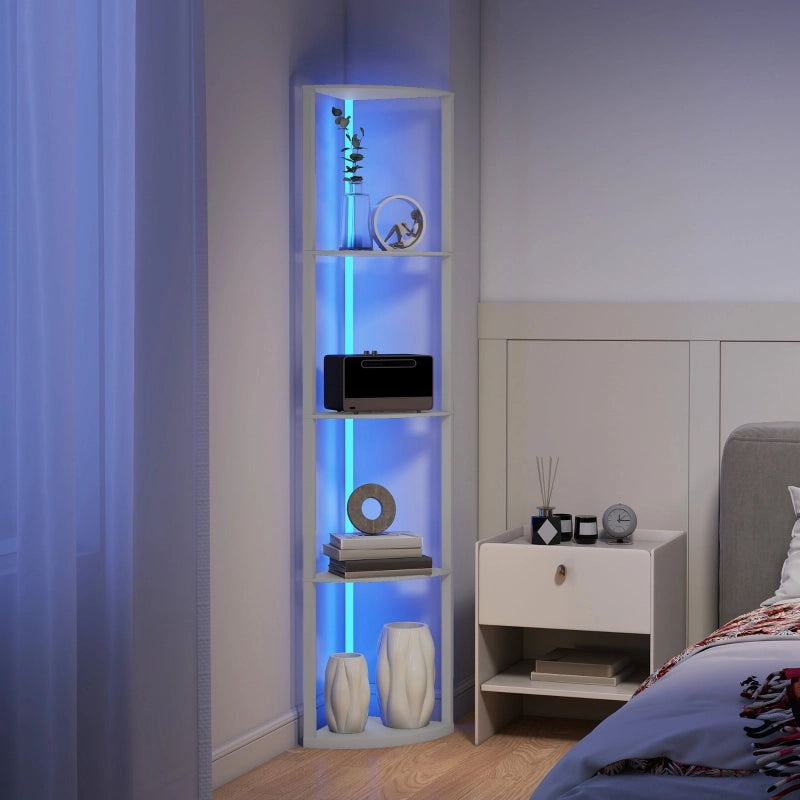 Lampada da terra a LED, dimmerabile a 5 livelli, con mensola, cambio colore RGB, telecomando.