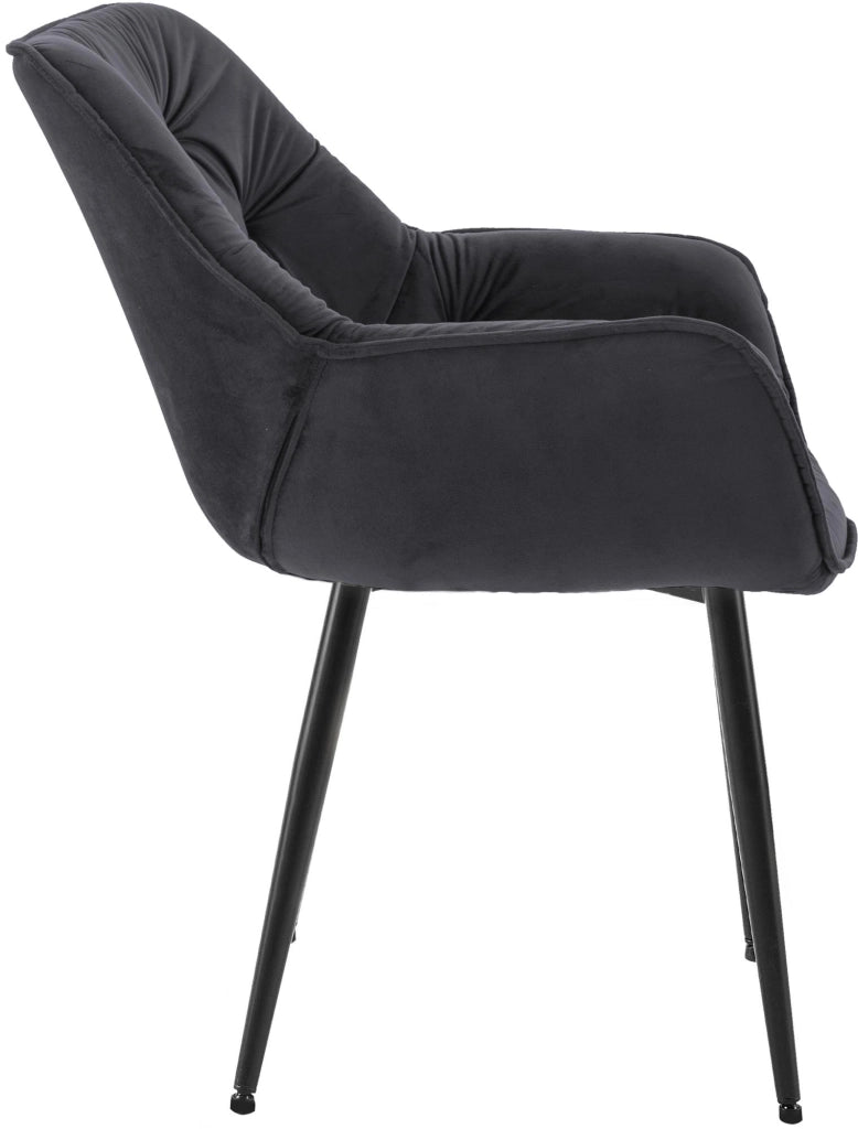 Sedia Tanna in velluto nero