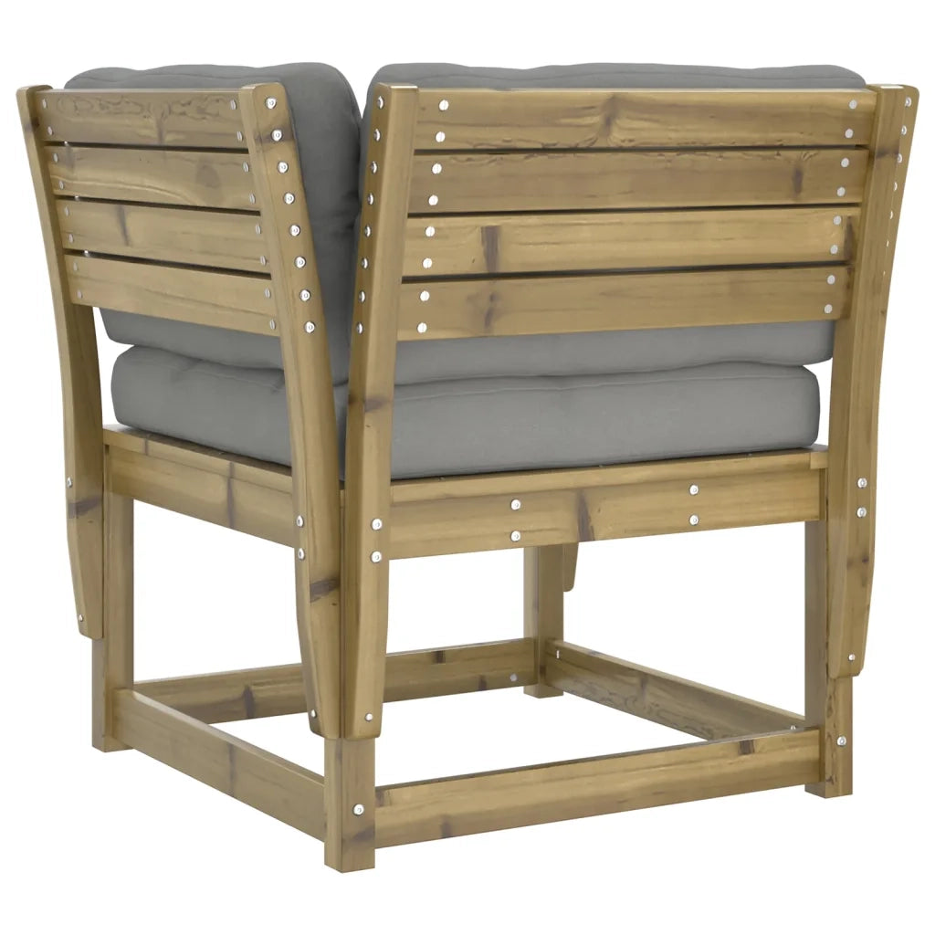 Divano Giardino Braccioli con Cuscini-Sofa da Giardino-Divanetto da esterno Legno di Pino Impregnato