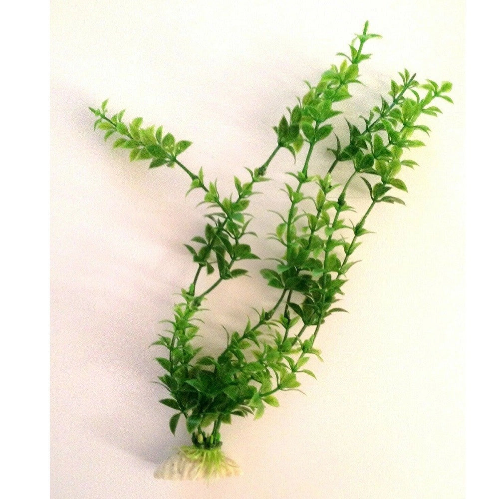 Trade Shop - Pianta 26 Cm Piantina Artificiale Per Acquario Piante Finte Plastica Color Verde -
