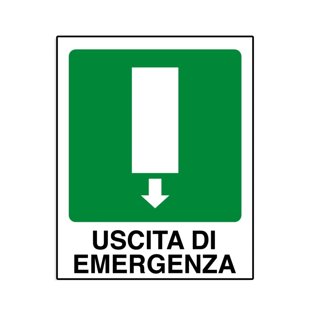 Cartello in alluminio Uscita di emergenza basso