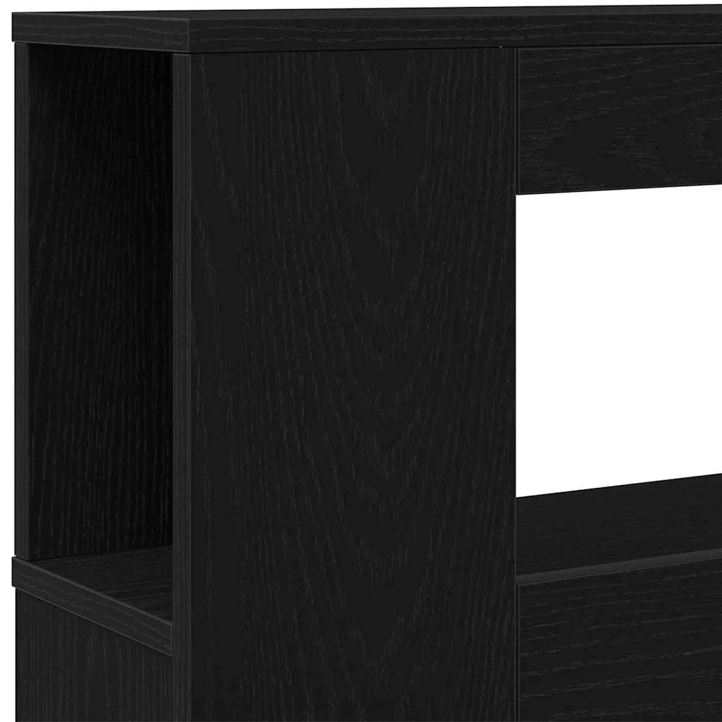 Testiera LED con lo scaffale Rovere Nero 120 x 18,5 x 103,5 cm 863114