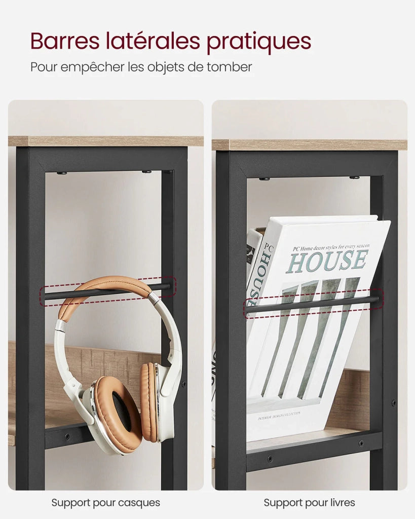 Libreria a 3 ripiani stile industriale 9 cubi per soggiorno ufficio corridoio cucina 33 x 120 x 80 cm marrone 12_0006399