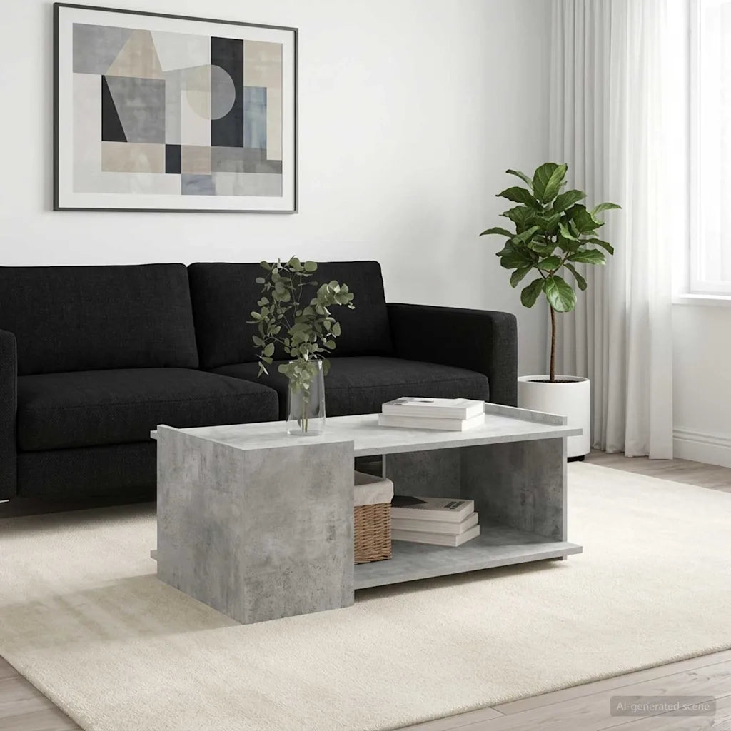 Tavolino da salotto Grigio Cemento 90 x 50 x 33 cm 8000997