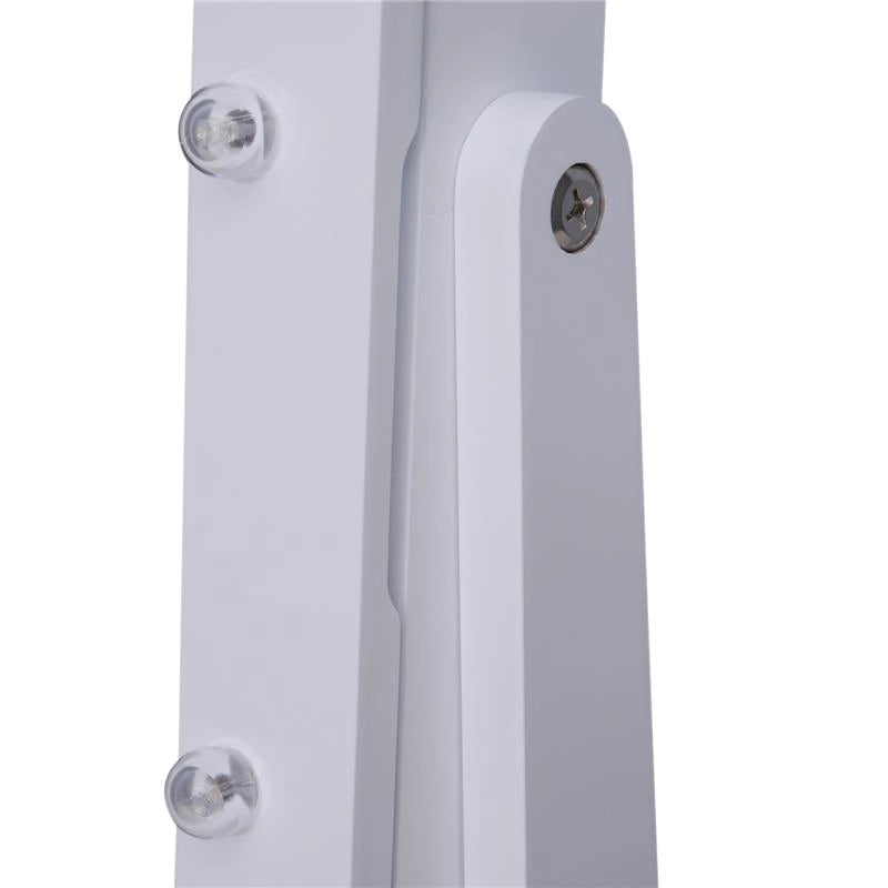 ARMADIO PORTAGIOIE CON SPECCHIO REGOLABILE E LUCI LED BIANCO 36X30X136 CM