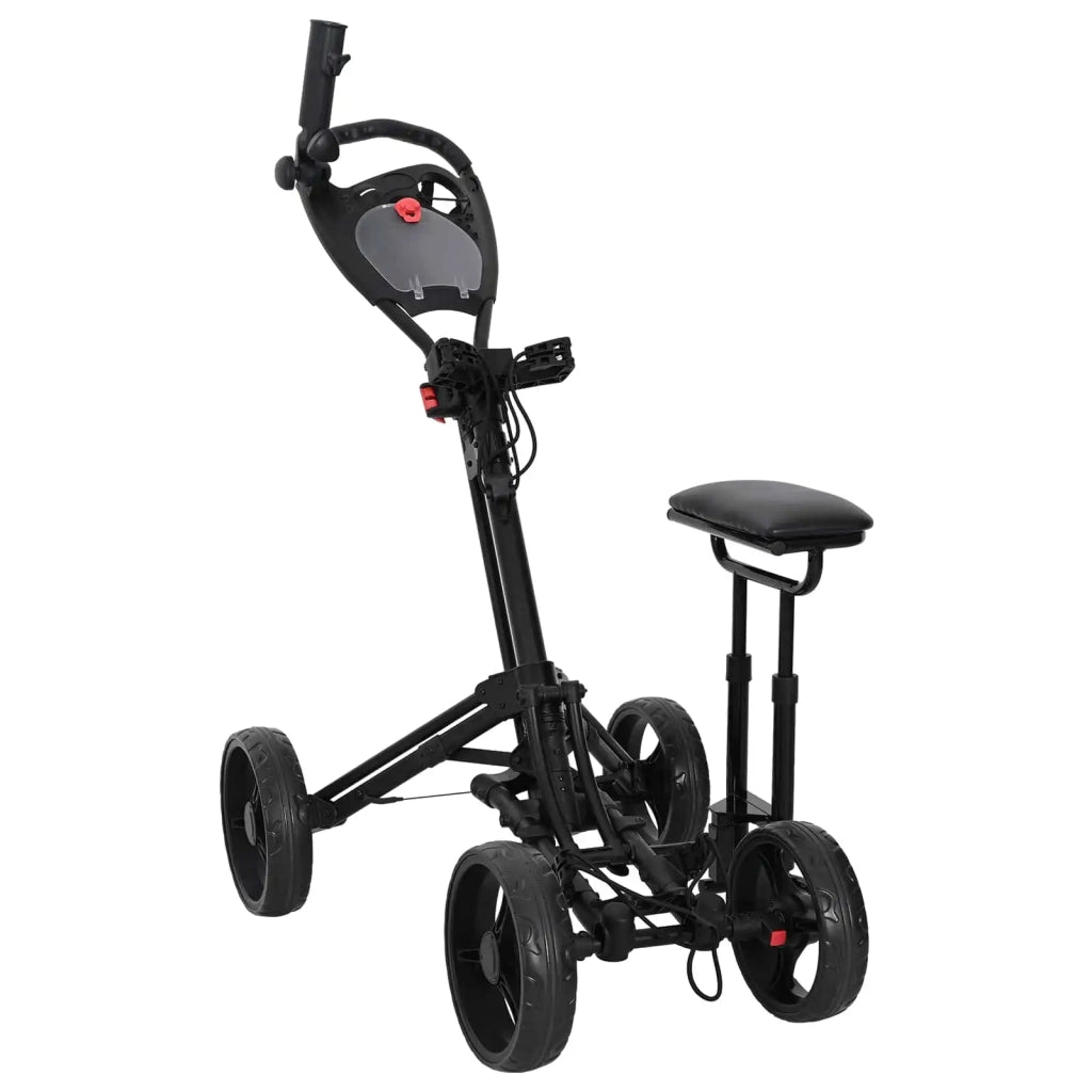 Carrello da golf con sedile Nero Alluminio Pieghevole CFW6376691